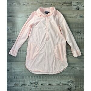 Island Company Vagabond Shirt Womens Medium Peach Pima Cotton Tunic Top Pocket